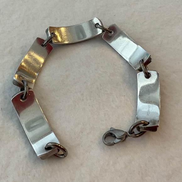TIFFANY & CO. Vintage 1837 Silver & Midnight Titanium Bar Link Bracelet - Picture 8 of 16